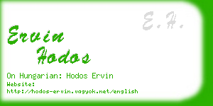 ervin hodos business card